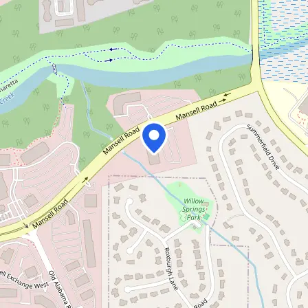 Map showing the location of Pearson VUE testing center in Atlanta