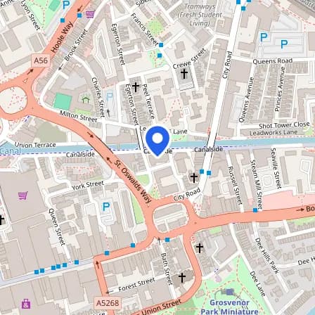 Map showing the location of Pearson exam centre in Chester