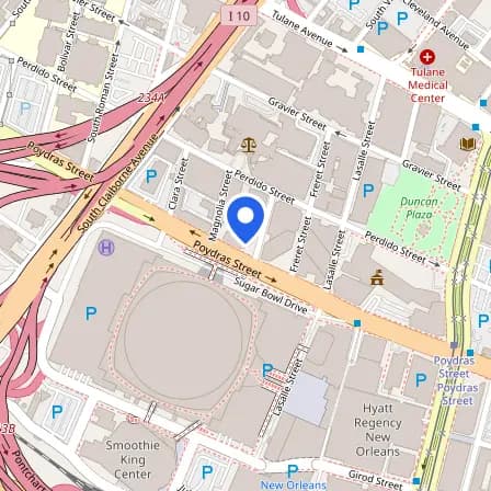 Map showing the location of Pearson Professional Center in New Orleans