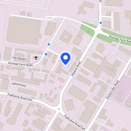 Map showing the location of Prometric Test Center in Peterborough