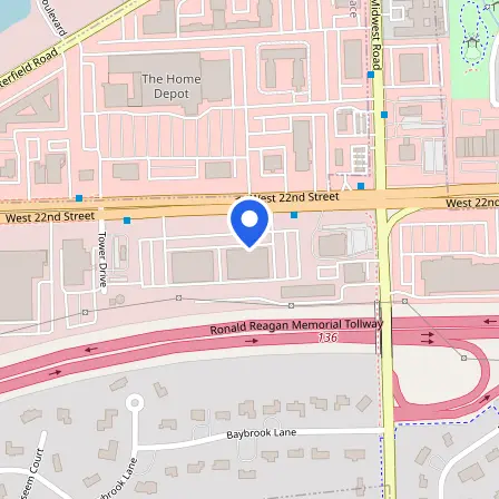 Map showing the location of Pearson VUE 100 in Chicago