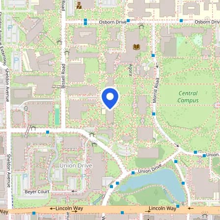 Map showing the location of Pearson Hall in Ames