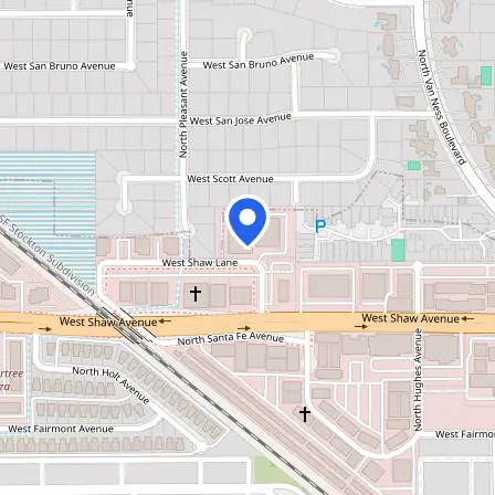 Map showing the location of Prometric Test Center in Fresno