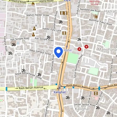 Map showing the location of Pearson VUE Test Center in Kolkata