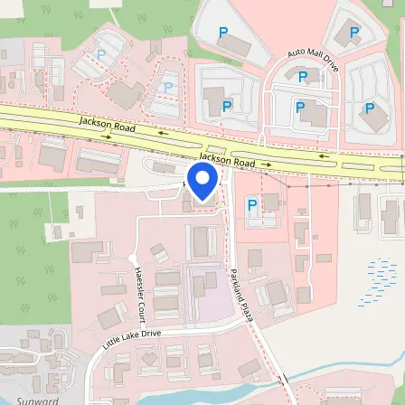 Map showing the location of Pearson Professional Center in Ann Arbor