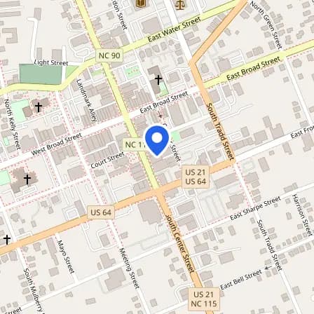 Map showing the location of Pearson VUE Test Center in Statesville