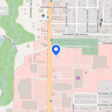 Map showing the location of Pearson Professional Center in Gainesville