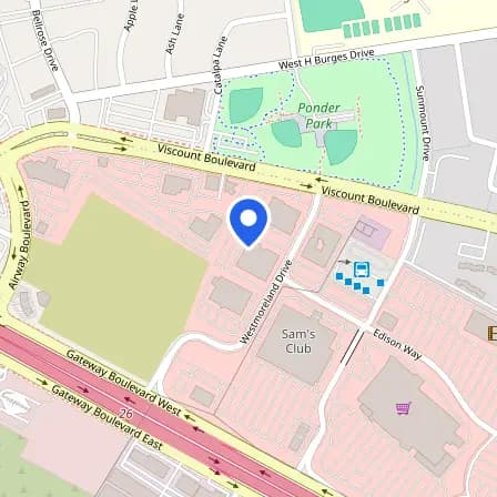 Map showing the location of Pearson professionals center in El Paso