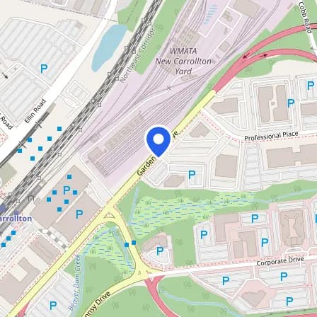 Map showing the location of Prometric Test Center in Bethesda