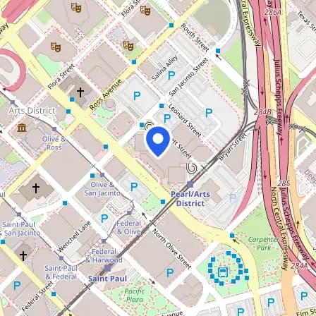 Map showing the location of Prometric Test Center in Dallas