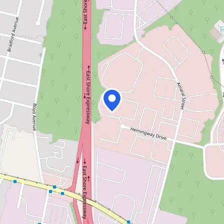 Map showing the location of Pearson VUE Test Center in East Providence