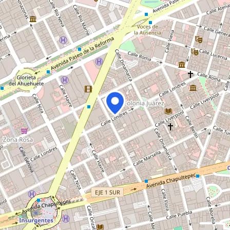 Map showing the location of Prometric Test Center in Mexico City