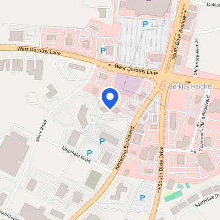Map showing the location of Pearson Professional Center in Moraine