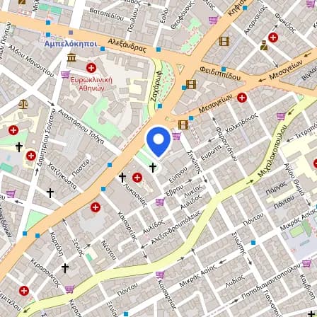 Map showing the location of Pearson Professional Testing Center in Athens