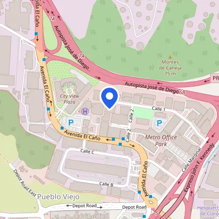 Map showing the location of Prometric Test Center in Guaynabo
