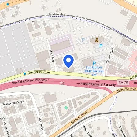 Map showing the location of Pearson Professional Center in San Marcos