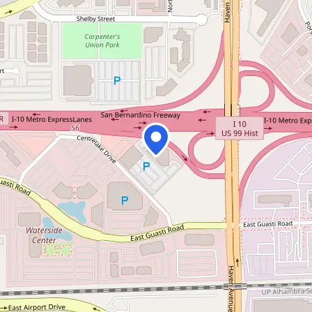 Map showing the location of Pearson Professional Center in Ontario