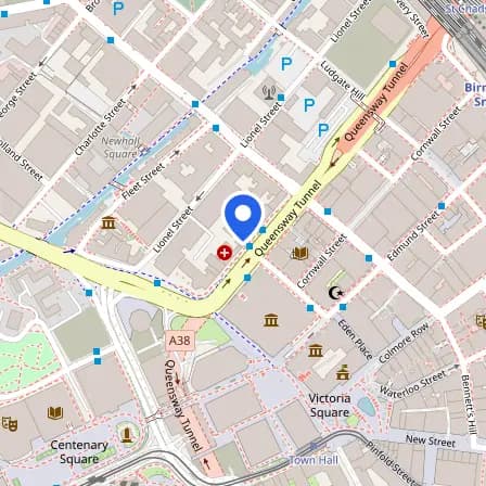 Map showing the location of Pearson VUE in Birmingham