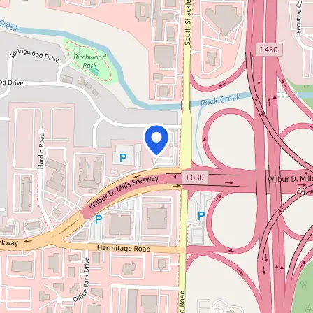 Map showing the location of Prometric Test Center in Little Rock