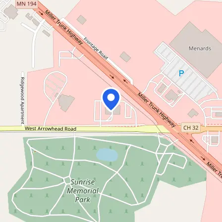 Map showing the location of Pearson Test Center in Hermantown