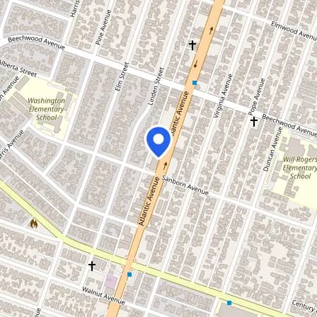 Map showing the location of Pearson Authorized Test Center in Lynwood