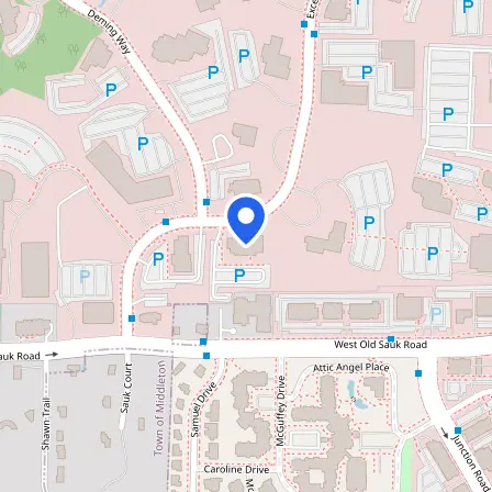 Map showing the location of Pearson Professional Center in Madison