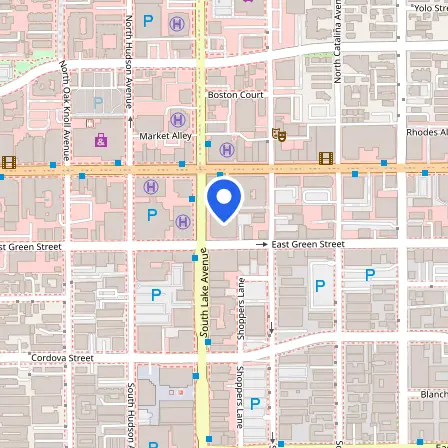 Map showing the location of Pearson Professional Center in Pasadena