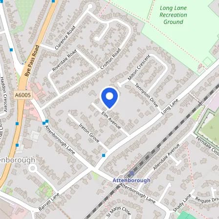 Map showing the location of Pearson International Ltd in Nottingham