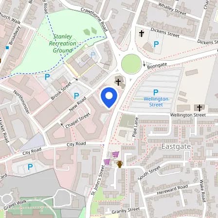Map showing the location of Pearson Vue Test Centre in Peterborough