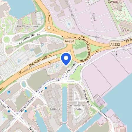 Map showing the location of Pearson Professional Centres-UK Cardiff in Cardiff