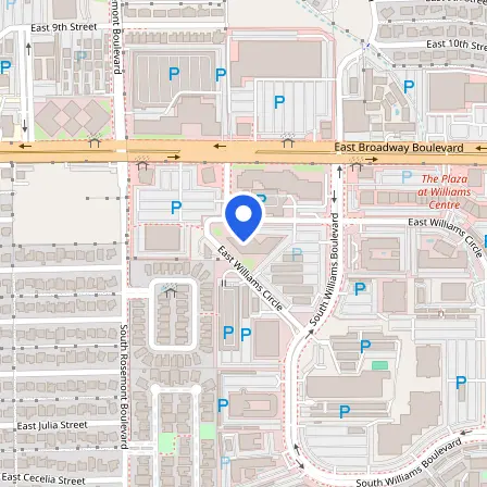 Map showing the location of Pearson Professional Center in Tucson