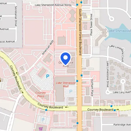Map showing the location of Prometric Test Center in Baton Rouge