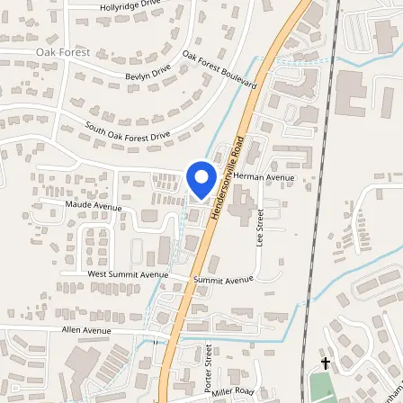 Map showing the location of Prometric Test Center in Asheville
