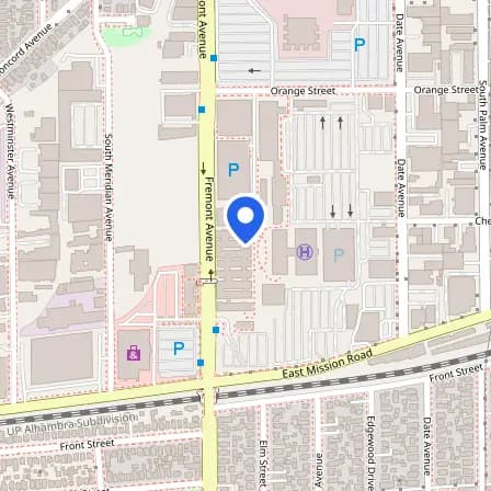 Map showing the location of Pearson Professional Center in Alhambra