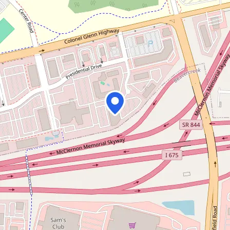 Map showing the location of Prometric Test Center in Fairborn