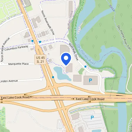 Map showing the location of Pearson VUE Professional Testing Center in Chicago