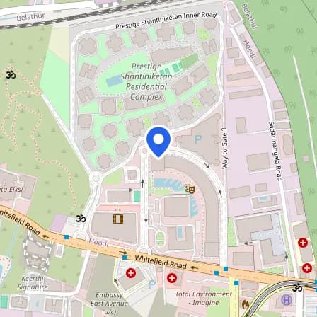 Map showing the location of Prometric Test Center in Bengaluru