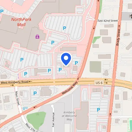 Map showing the location of Pearson Professional Center in Davenport