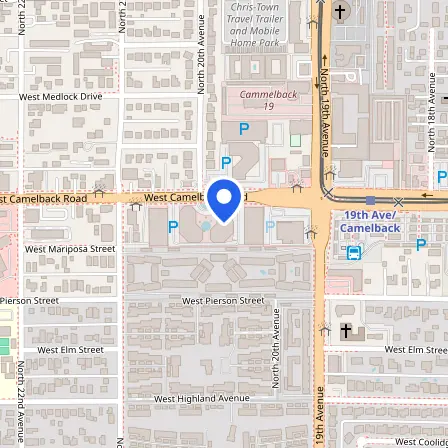 Map showing the location of Prometric Test Center in Phoenix
