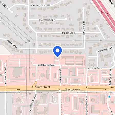 Map showing the location of Prometric Testing Center in Lafayette