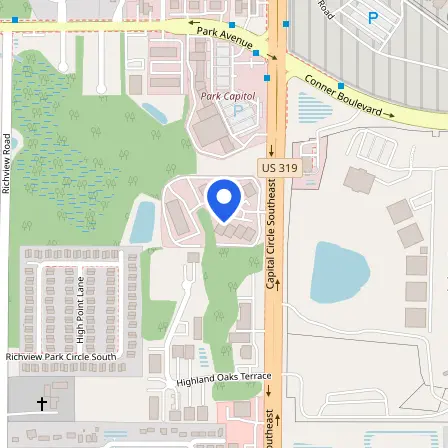 Map showing the location of Pearson VUE in Tallahassee