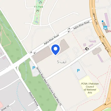 Map showing the location of Pearson VUE Authorised Test Centre Select - PVTC, Pakistan in Blue Area
