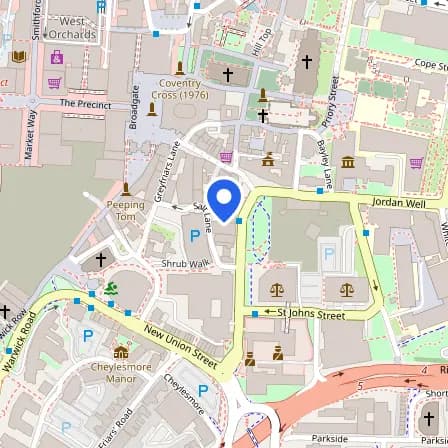 Map showing the location of Pearson Professional Centre in Coventry