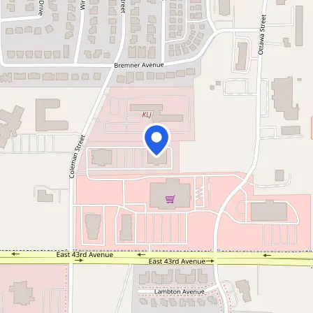 Map showing the location of Prometric Test Center in Bismarck