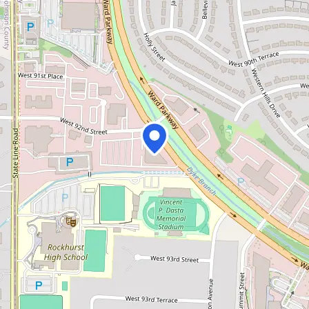 Map showing the location of Pearson Professional Center in Kansas City
