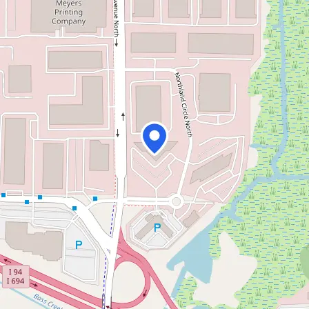 Map showing the location of Pearson Professional Center in Minneapolis