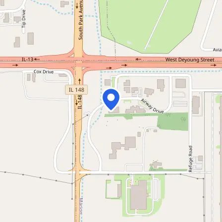 Map showing the location of Pearson Professional Centers-Marion IL in Marion