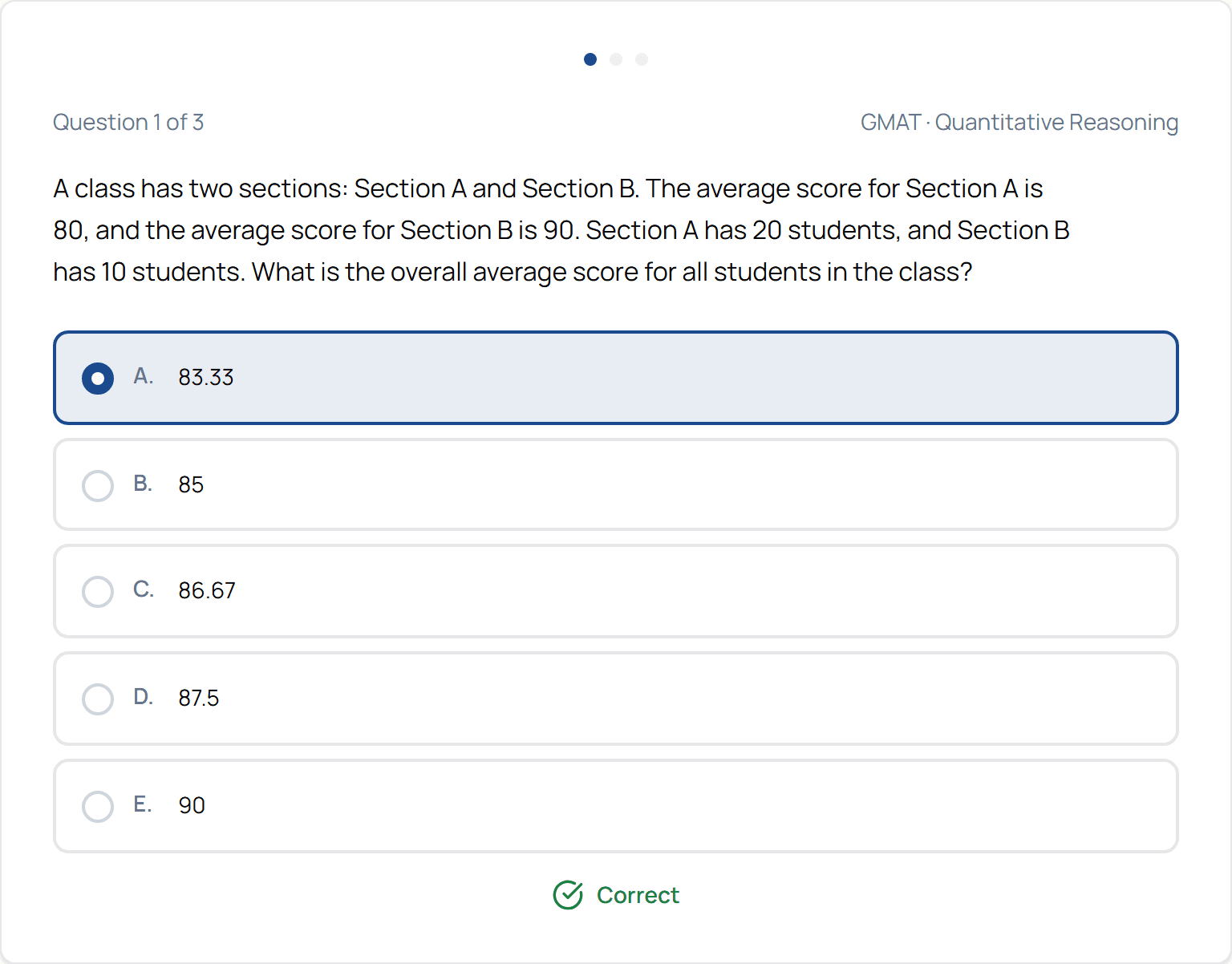 A PrepSavvy practice question with its answer options