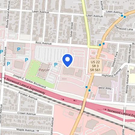 Map showing the location of Pearson VUE Center in Norwood