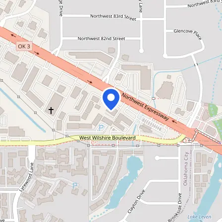 Map showing the location of Prometric Test Center in Oklahoma City